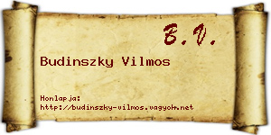 Budinszky Vilmos névjegykártya